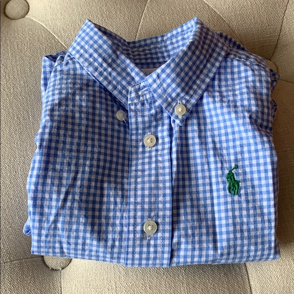 Ralph Lauren blue check gingham shirt - Picture 1 of 4